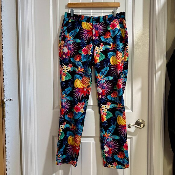 🌺 Hreski Tropical Floral Golf Pants Size 32 - Picture 1 of 4